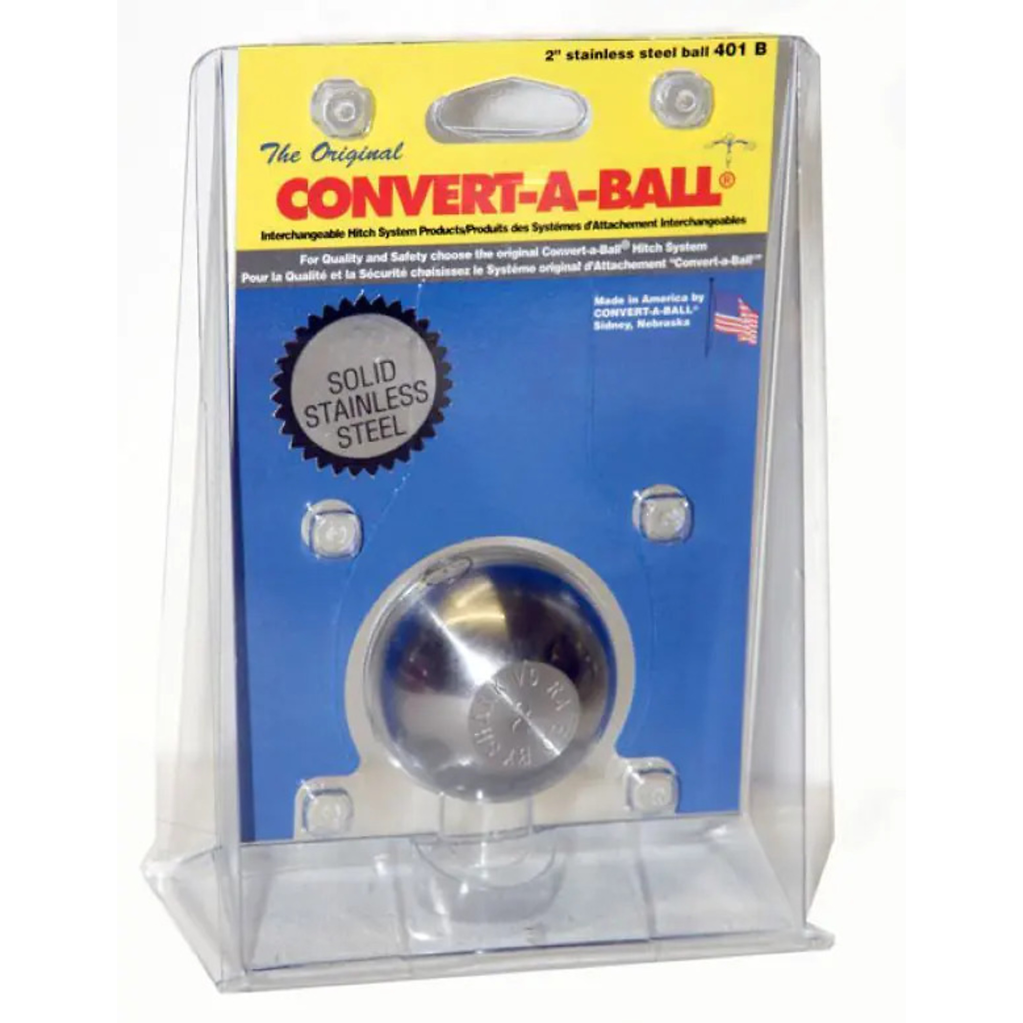 Convert-A-Ball Stainless Steel Hitch Ball — 2in. Diameter, Retaining Pin, Model# 944-401P